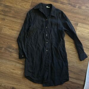 Canadian made 100% linen shirt dress/beach coverup